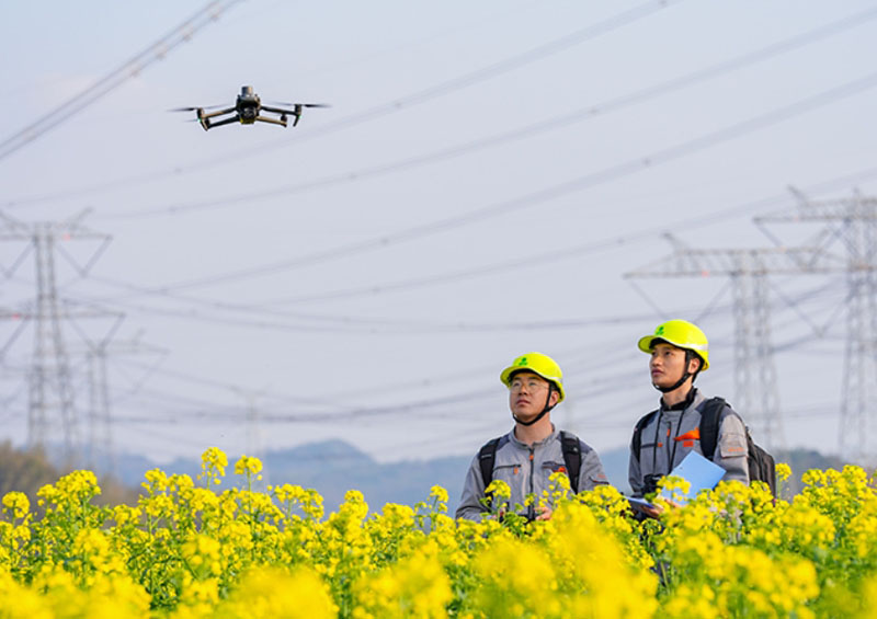 安徽:电力工人巡线忙